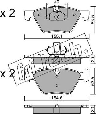 Fri.Tech. 573.0 - Brake Pad Set, disc brake autospares.lv