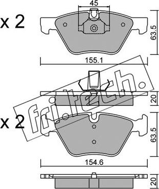 Fri.Tech. 573.3 - Brake Pad Set, disc brake autospares.lv