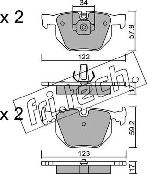 Protechnic PRP0966 - Brake Pad Set, disc brake autospares.lv