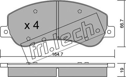 Fri.Tech. 696.1 - Brake Pad Set, disc brake autospares.lv