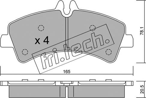 Fri.Tech. 690.0 - Brake Pad Set, disc brake autospares.lv