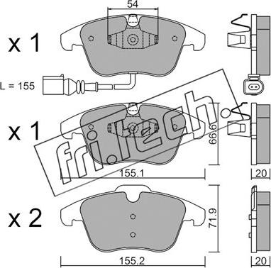 Fri.Tech. 691.1 - Brake Pad Set, disc brake autospares.lv