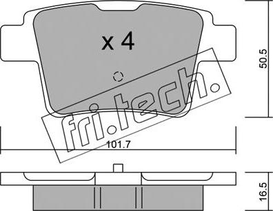 Fri.Tech. 693.0 - Brake Pad Set, disc brake autospares.lv