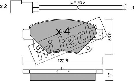 Fri.Tech. 697.0 - Brake Pad Set, disc brake autospares.lv