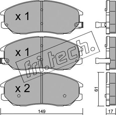 Fri.Tech. 649.0 - Brake Pad Set, disc brake autospares.lv