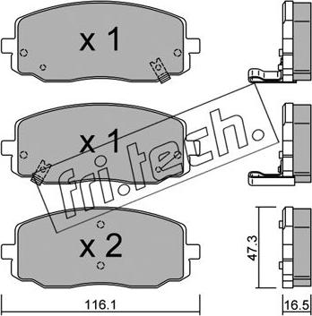 Fri.Tech. 645.0 - Brake Pad Set, disc brake autospares.lv