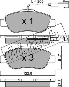 Fri.Tech. 654.1 - Brake Pad Set, disc brake autospares.lv