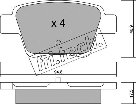Fri.Tech. 655.0 - Brake Pad Set, disc brake autospares.lv