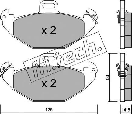 Fri.Tech. 650.0 - Brake Pad Set, disc brake autospares.lv