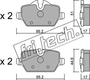 Fri.Tech. 657.0 - Brake Pad Set, disc brake autospares.lv