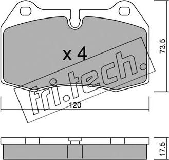 Fri.Tech. 661.0 - Brake Pad Set, disc brake autospares.lv