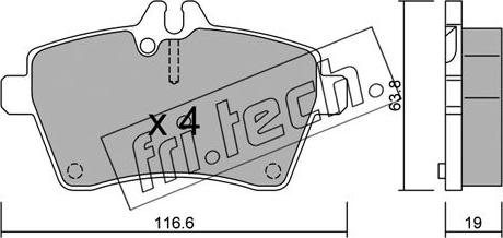 Fri.Tech. 662.0 - Brake Pad Set, disc brake autospares.lv