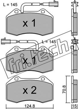 Fri.Tech. 667.2 - Brake Pad Set, disc brake autospares.lv