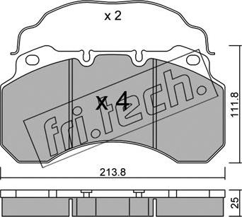 Fri.Tech. 604.0 - Brake Pad Set, disc brake autospares.lv