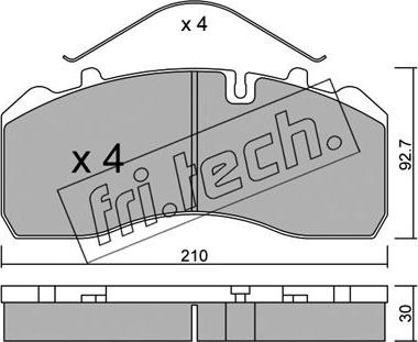 Fri.Tech. 600.0 - Brake Pad Set, disc brake autospares.lv
