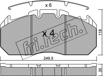 Fri.Tech. 603.0 - Brake Pad Set, disc brake autospares.lv