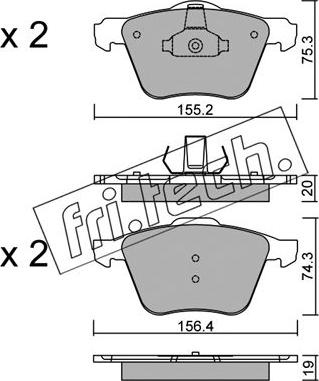 Fri.Tech. 615.1 - Brake Pad Set, disc brake autospares.lv