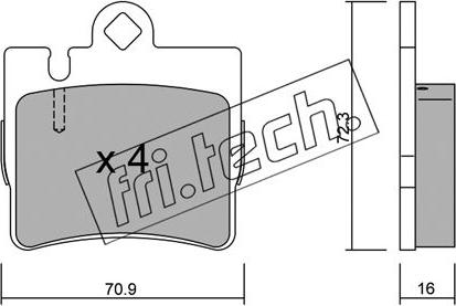 Fri.Tech. 613.0 - Brake Pad Set, disc brake autospares.lv