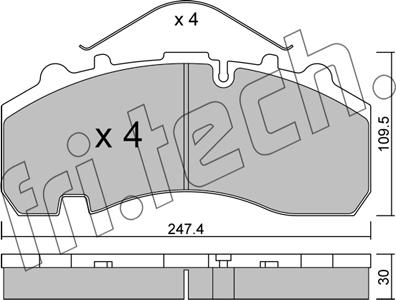 Fri.Tech. 612.0 - Brake Pad Set, disc brake autospares.lv