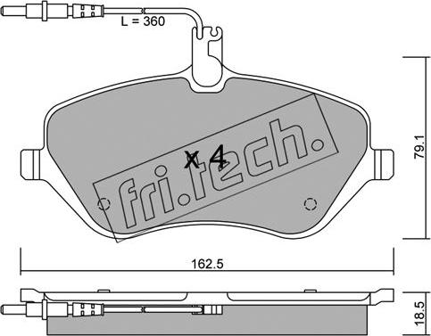 Fri.Tech. 617.0 - Brake Pad Set, disc brake autospares.lv