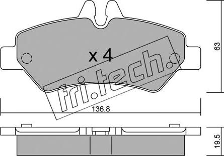 Fri.Tech. 688.0 - Brake Pad Set, disc brake autospares.lv