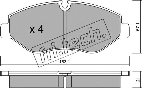 Fri.Tech. 687.0 - Brake Pad Set, disc brake autospares.lv
