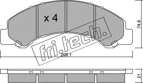 Fri.Tech. 636.0 - Brake Pad Set, disc brake autospares.lv