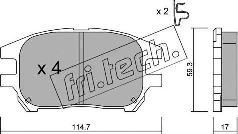 Fri.Tech. 633.0 - Brake Pad Set, disc brake autospares.lv