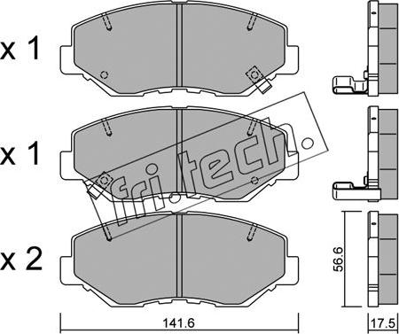 Fri.Tech. 622.0 - Brake Pad Set, disc brake autospares.lv