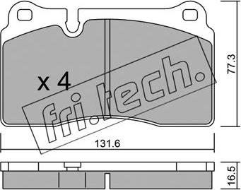 Fri.Tech. 675.0 - Brake Pad Set, disc brake autospares.lv