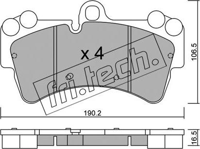 Fri.Tech. 670.0 - Brake Pad Set, disc brake autospares.lv