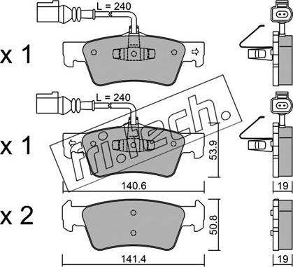 Fri.Tech. 677.0 - Brake Pad Set, disc brake autospares.lv