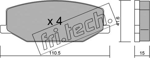 Fri.Tech. 099.0 - Brake Pad Set, disc brake autospares.lv