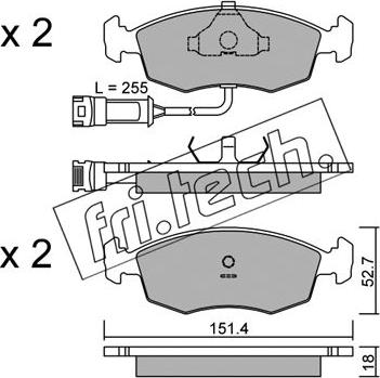 Fri.Tech. 096.0 - Brake Pad Set, disc brake autospares.lv