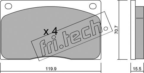 Fri.Tech. 091.0 - Brake Pad Set, disc brake autospares.lv