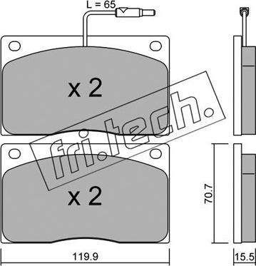 Fri.Tech. 091.1 - Brake Pad Set, disc brake autospares.lv