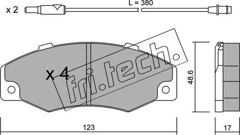 Fri.Tech. 098.0 - Brake Pad Set, disc brake autospares.lv