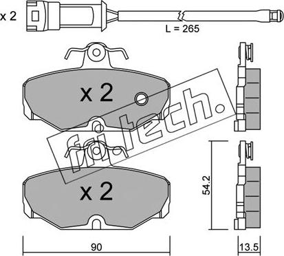 Fri.Tech. 097.0W - Brake Pad Set, disc brake autospares.lv