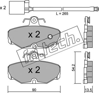 Fri.Tech. 097.1W - Brake Pad Set, disc brake autospares.lv