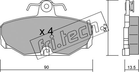 Fri.Tech. 097.2 - Brake Pad Set, disc brake autospares.lv