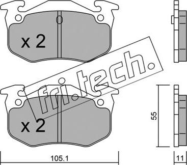 Fri.Tech. 040.0 - Brake Pad Set, disc brake autospares.lv