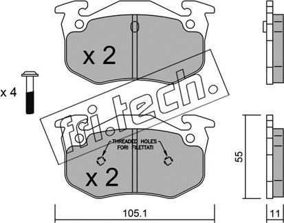 Fri.Tech. 040.1 - Brake Pad Set, disc brake autospares.lv