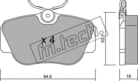 Fri.Tech. 043.0 - Brake Pad Set, disc brake autospares.lv