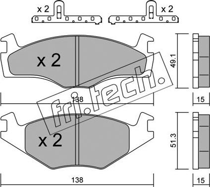 Fri.Tech. 047.0K - Brake Pad Set, disc brake autospares.lv