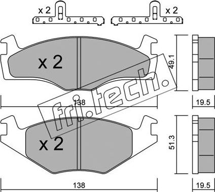 Fri.Tech. 047.1K - Brake Pad Set, disc brake autospares.lv