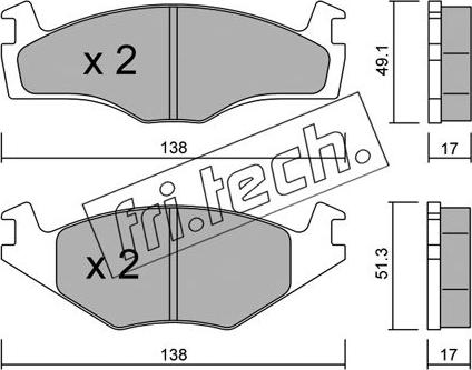 Fri.Tech. 047.2 - Brake Pad Set, disc brake autospares.lv