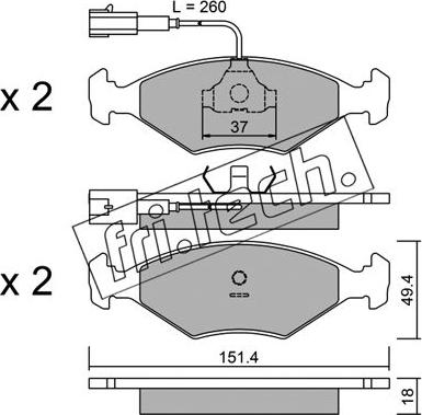 Fri.Tech. 059.1 - Brake Pad Set, disc brake autospares.lv