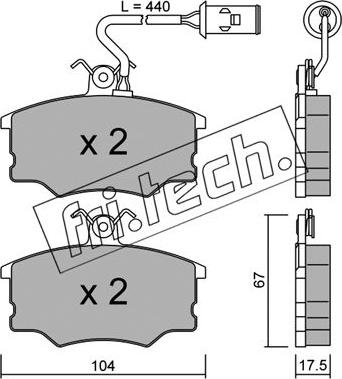 Fri.Tech. 055.1 - Brake Pad Set, disc brake autospares.lv