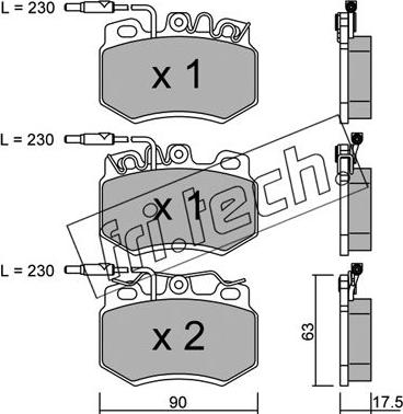 Fri.Tech. 051.0 - Brake Pad Set, disc brake autospares.lv