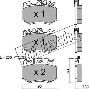 Fri.Tech. 051.1 - Brake Pad Set, disc brake autospares.lv